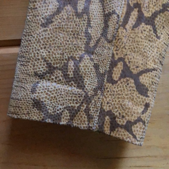 Terry Lewis Luxury Leather Jacket Snake Skin Embossed Tan Brown Size S EUC - Picture 6 of 15